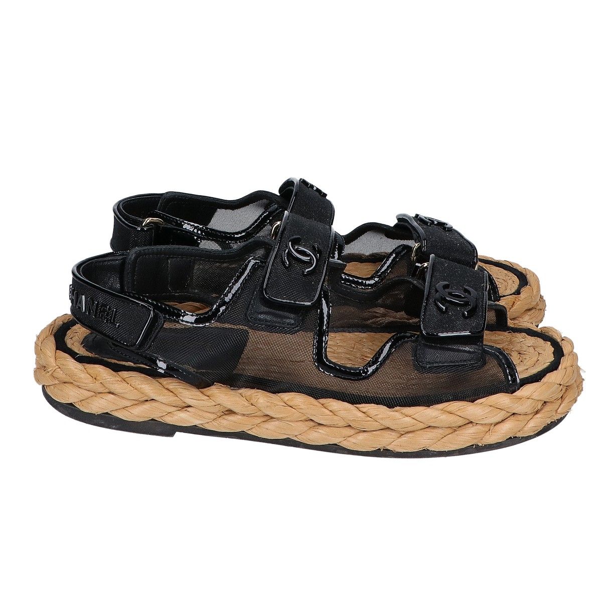 Chanel CC Logo Mesh Sandals — view 5