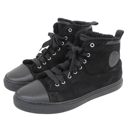 Hermes Suede Shearling High Cut Sneakers Black