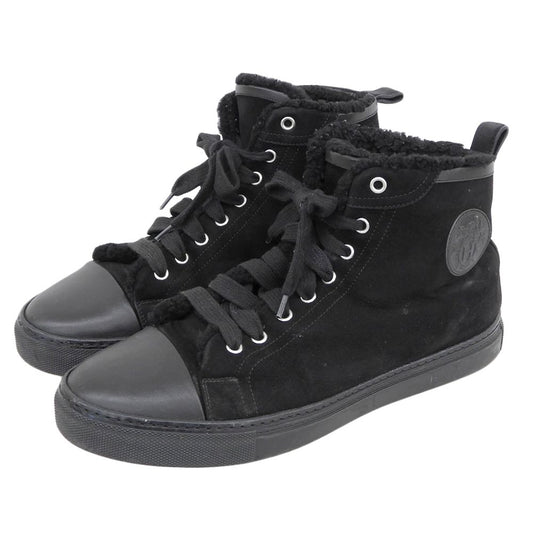 Hermes Suede Shearling High Cut Sneakers Black