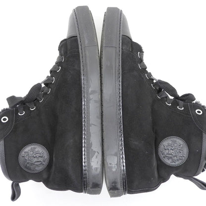 Hermes Suede Shearling High Cut Sneakers Black — view 3