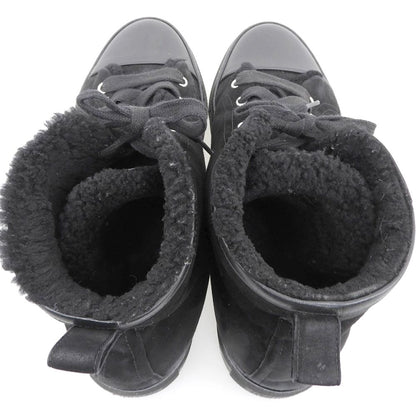 Hermes Suede Shearling High Cut Sneakers Black — view 4