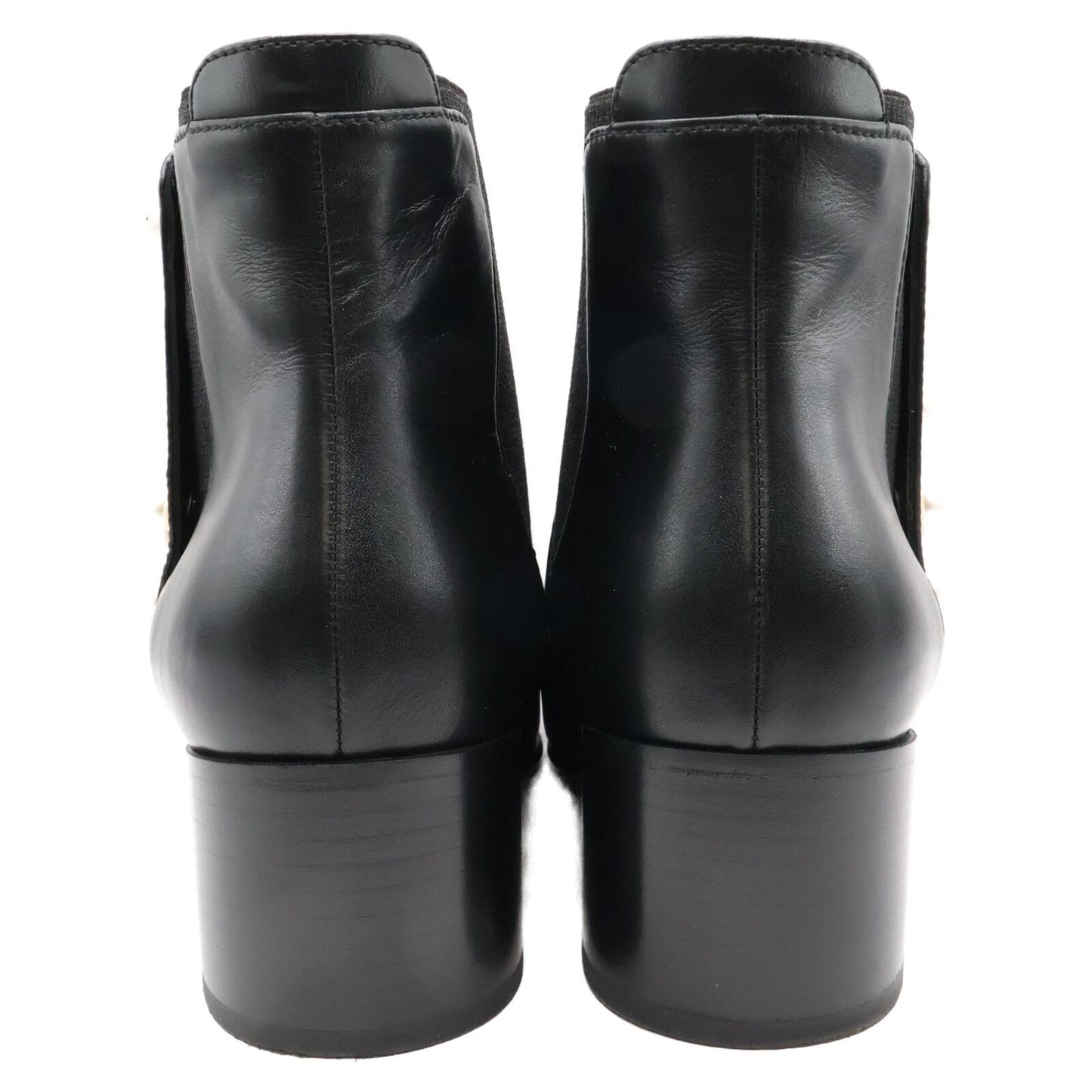 Chanel Imitation Pearl Side Gore Boots 37c — view 5