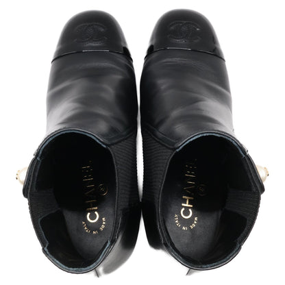 Chanel Imitation Pearl Side Gore Boots 37c — view 6