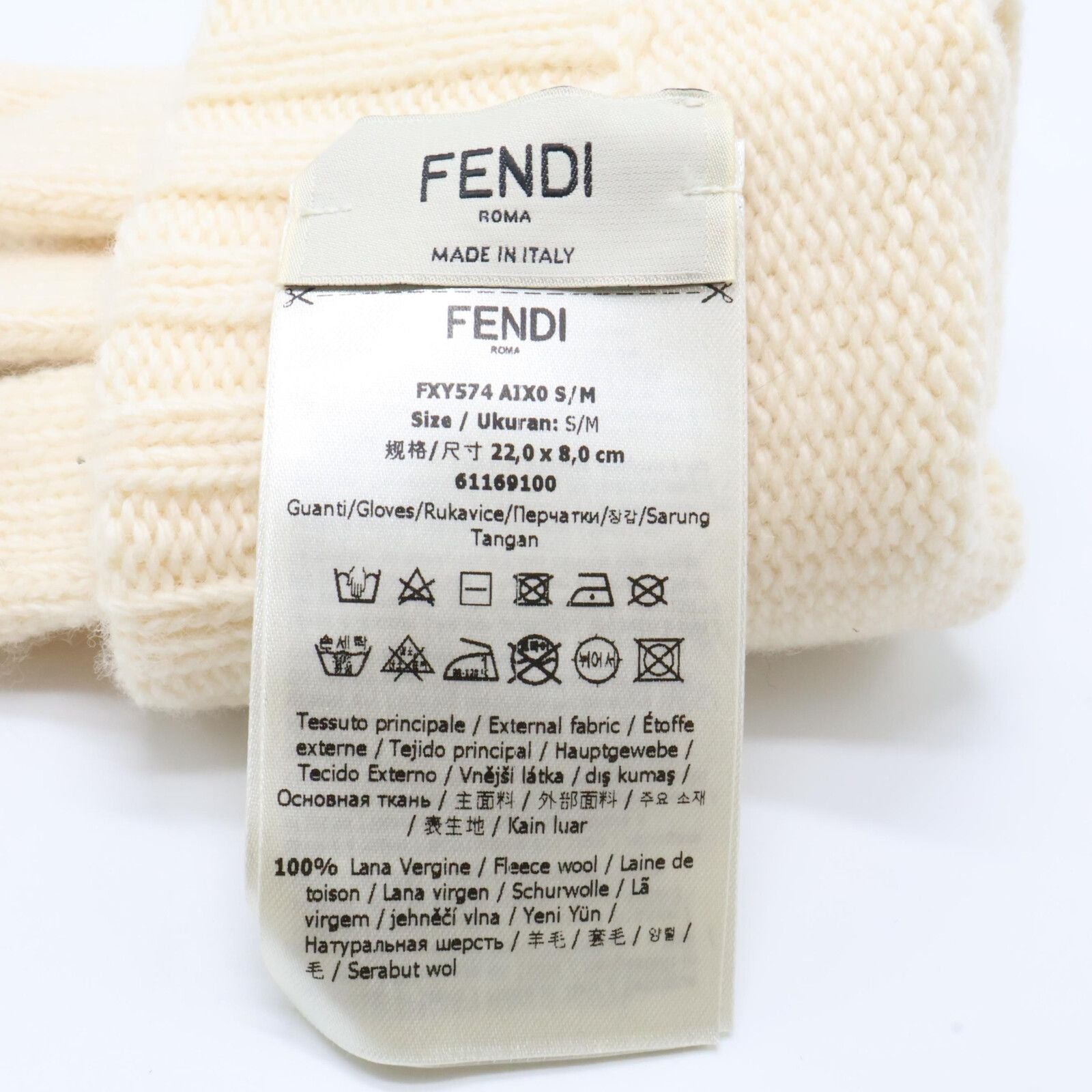 Fendi Logo Wool S Gloves — view 7
