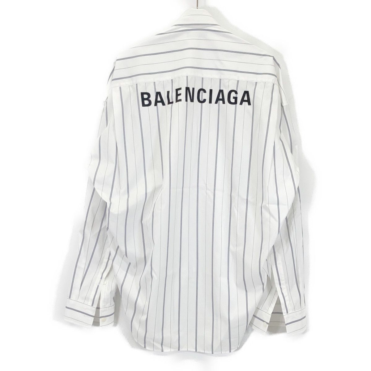 Balenciaga White Striped Button Down Long Sleeve Shirt 34 — view 2