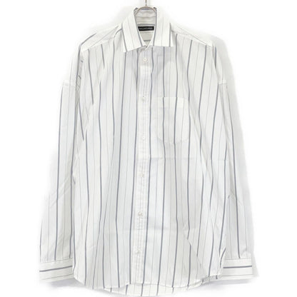 Balenciaga White Striped Button Down Long Sleeve Shirt 34