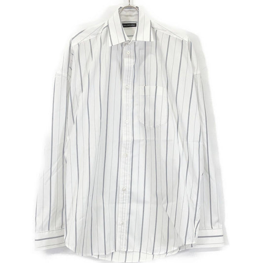 Balenciaga White Striped Button Down Long Sleeve Shirt 34