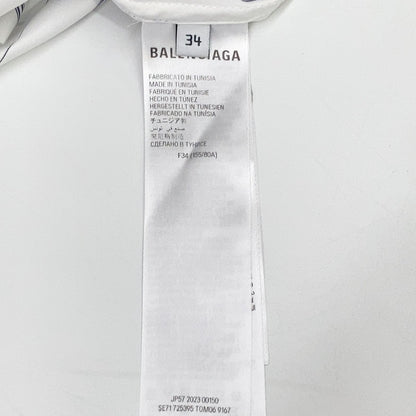 Balenciaga White Striped Button Down Long Sleeve Shirt 34 — view 4