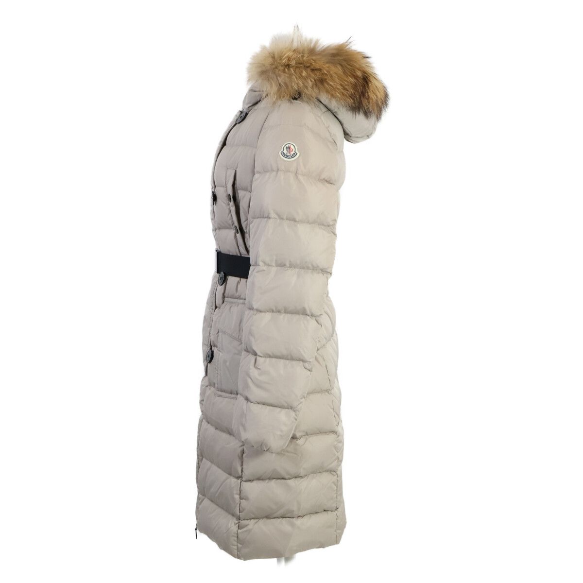 Moncler Genevrier Genobrier Belt with Fur Hoodie Long Down — view 2