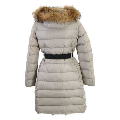Moncler Genevrier Genobrier Belt with Fur Hoodie Long Down — view 3