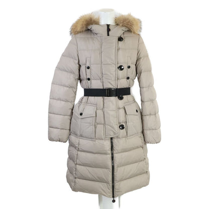 Moncler Genevrier Genobrier Belt with Fur Hoodie Long Down