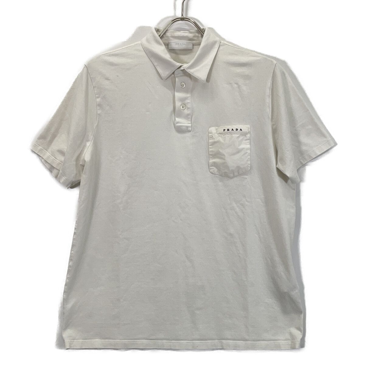 Prada 710 White Pocket Logo Polo