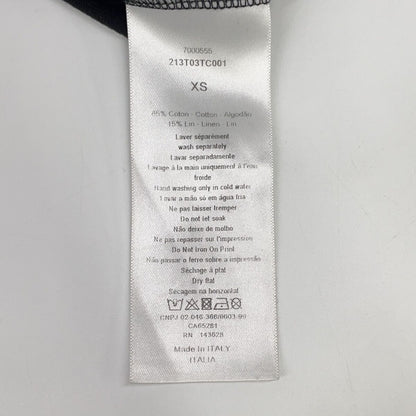 Dior Logo Crew Neck Linen Blend Short Sleeve T-Shirt XS — view 4