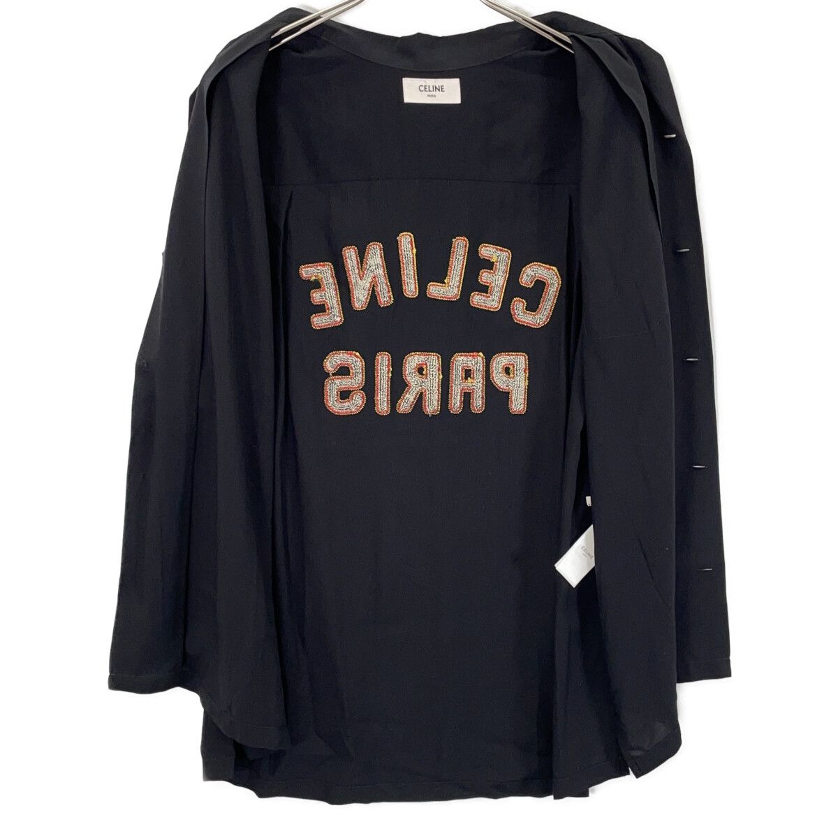 Celine Black Back Logo Short Sleeve Shirt 39 — view 3