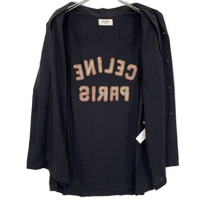 Celine Black Back Logo Short Sleeve Shirt 39 — view 3