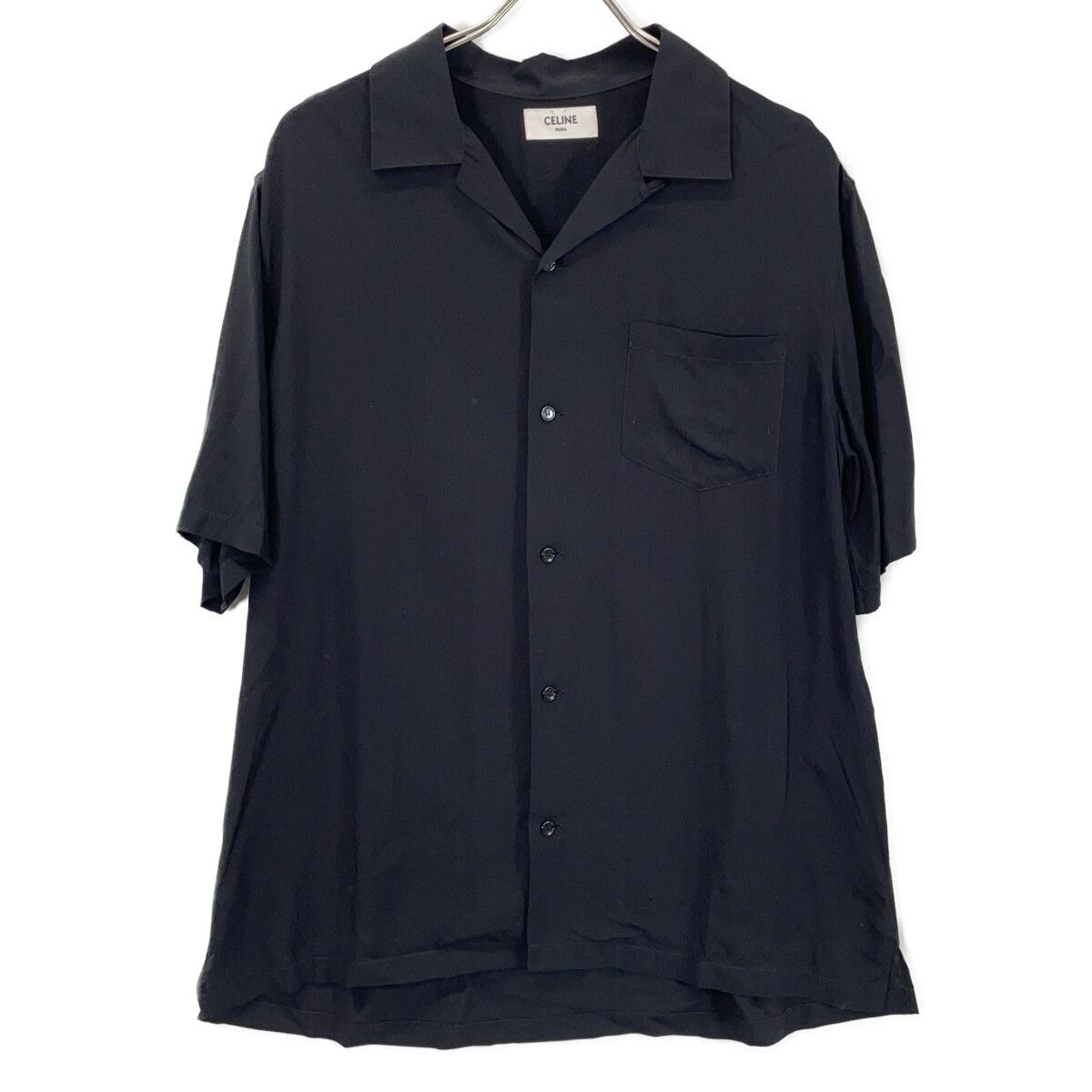 Celine Black Back Logo Short Sleeve Shirt 39