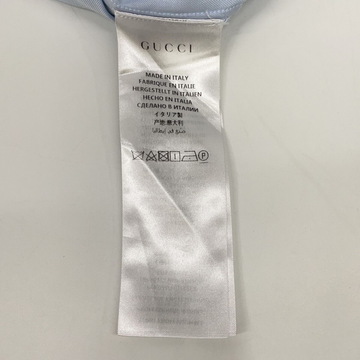Gucci Light Blue Embroidery All Over Pattern Bowling Short Sleeve Shirt 52 — view 4