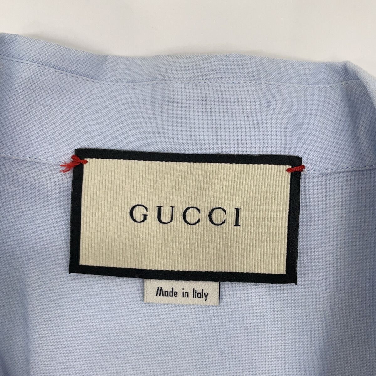 Gucci Light Blue Embroidery All Over Pattern Bowling Short Sleeve Shirt 52 — view 3