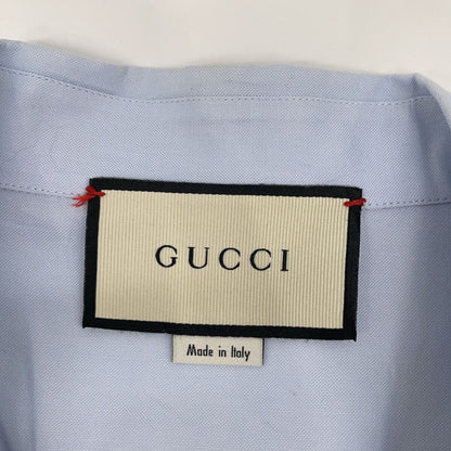Gucci Light Blue Embroidery All Over Pattern Bowling Short Sleeve Shirt 52 — view 3