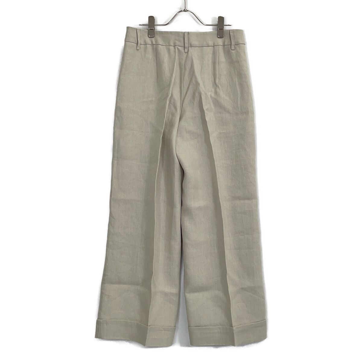 Max Mara S Maxmara Linen Pleated Wide Straight Pants 42 — view 2
