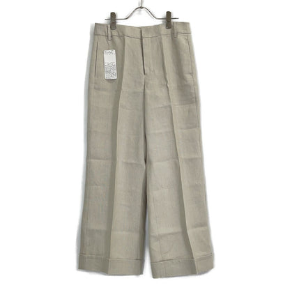Max Mara S Maxmara Linen Pleated Wide Straight Pants 42