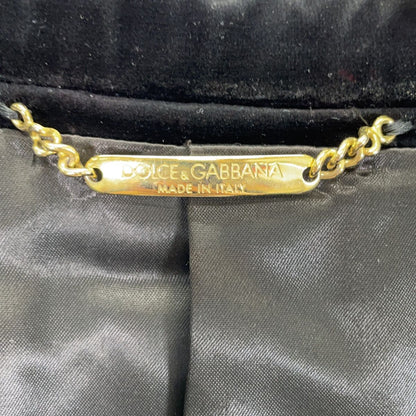 Dolce & Gabbana Black Velour Terre Jacket — view 4