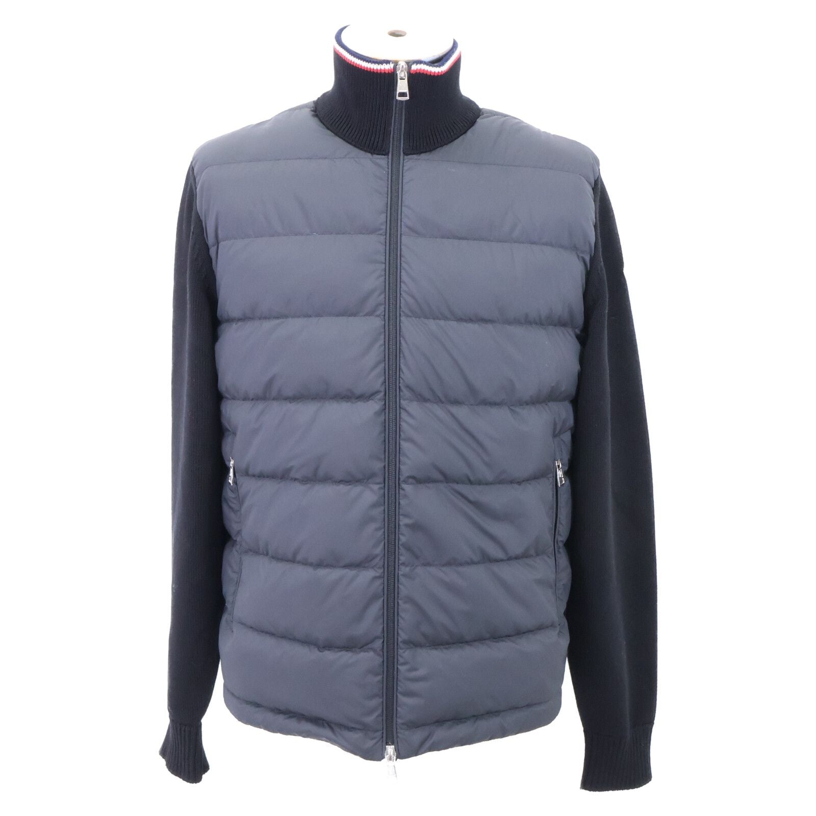 Moncler Tricot Cardigan Knit Down Contrast Zip Up Jacket