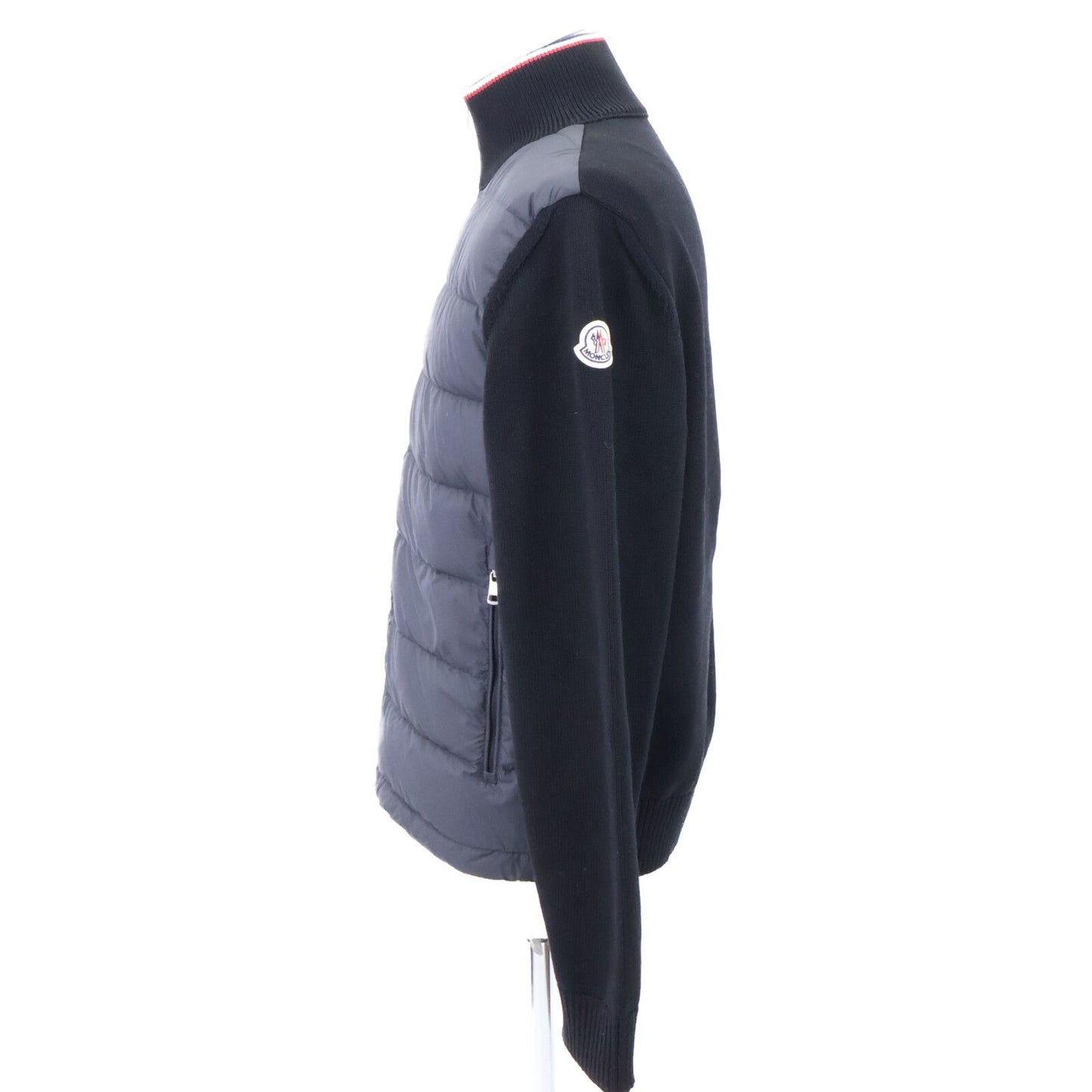 Moncler Tricot Cardigan Knit Down Contrast Zip Up Jacket — view 2
