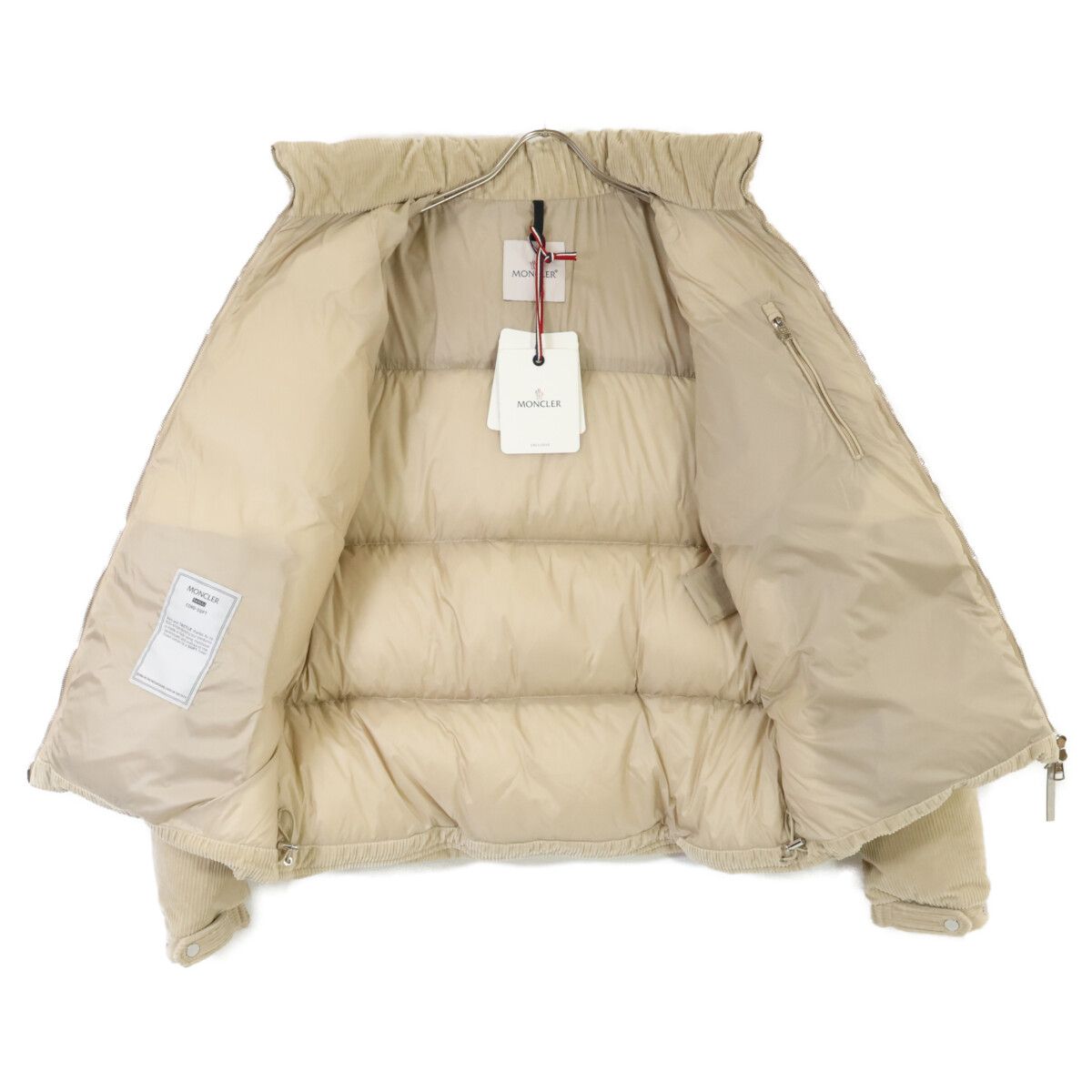 Moncler Besbre Beige Corduroy Patted Down Jacket — view 4