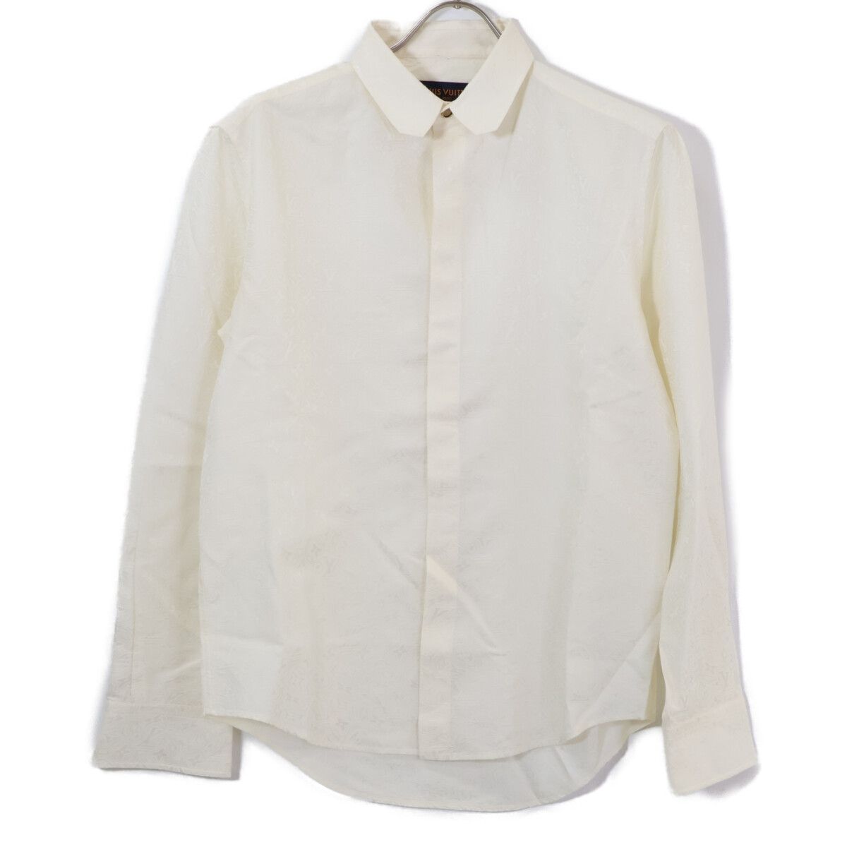 Louis Vuitton Tcn Silk Cotton Jacquard Monogram Long Sleeve Shirt 37