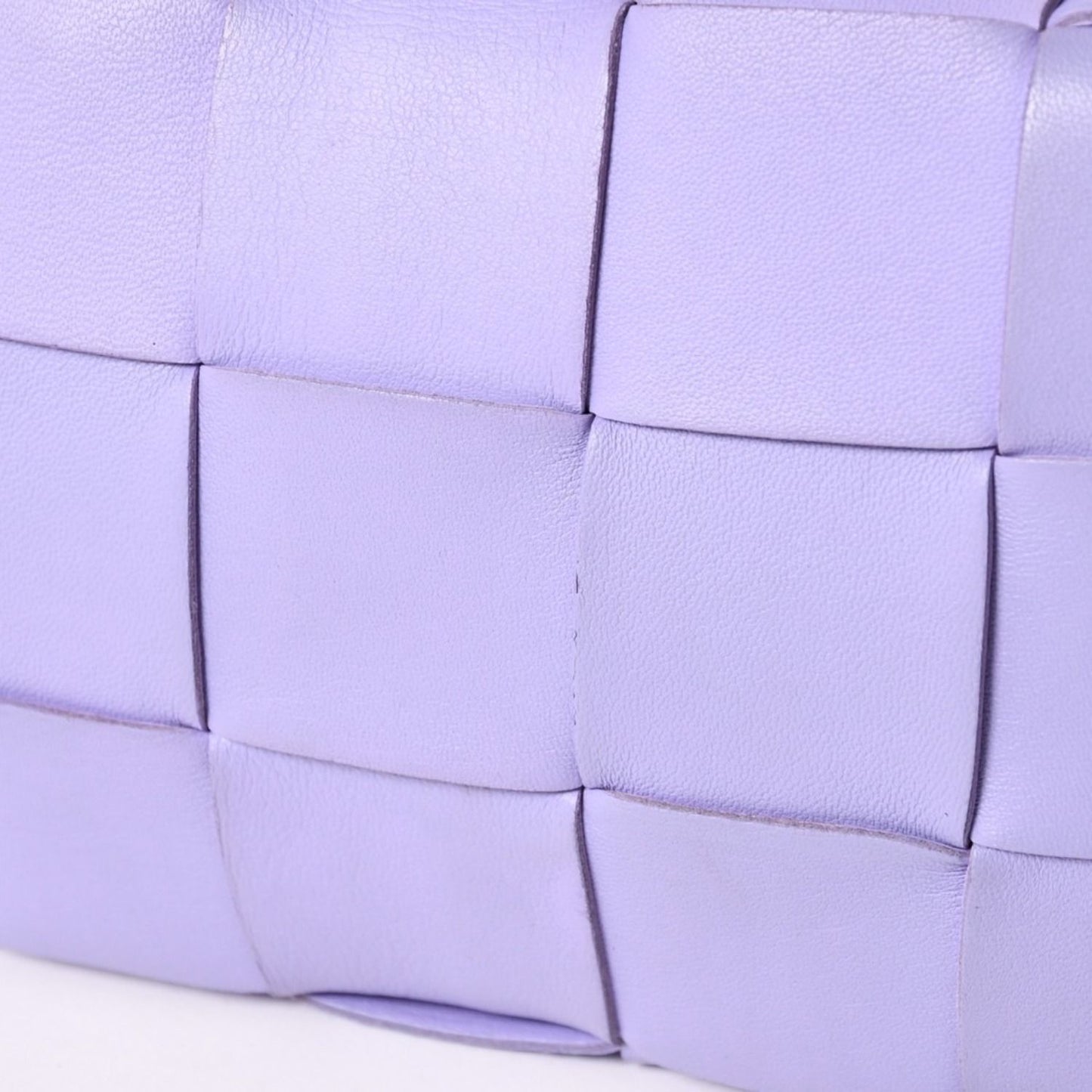 Bottega Veneta Cassette Shoulder Bag Intrecciato Leather Purple — view 5