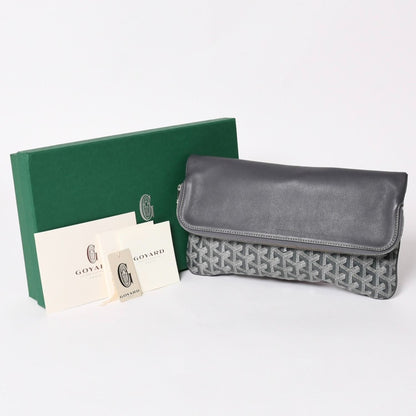 Goyard Folding Clutch Saint Marie MM Herringbone Pattern Gray