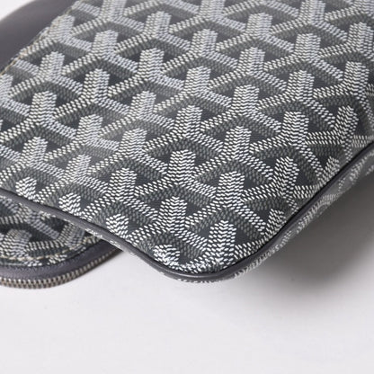 Goyard Folding Clutch Saint Marie MM Herringbone Pattern Gray — view 8