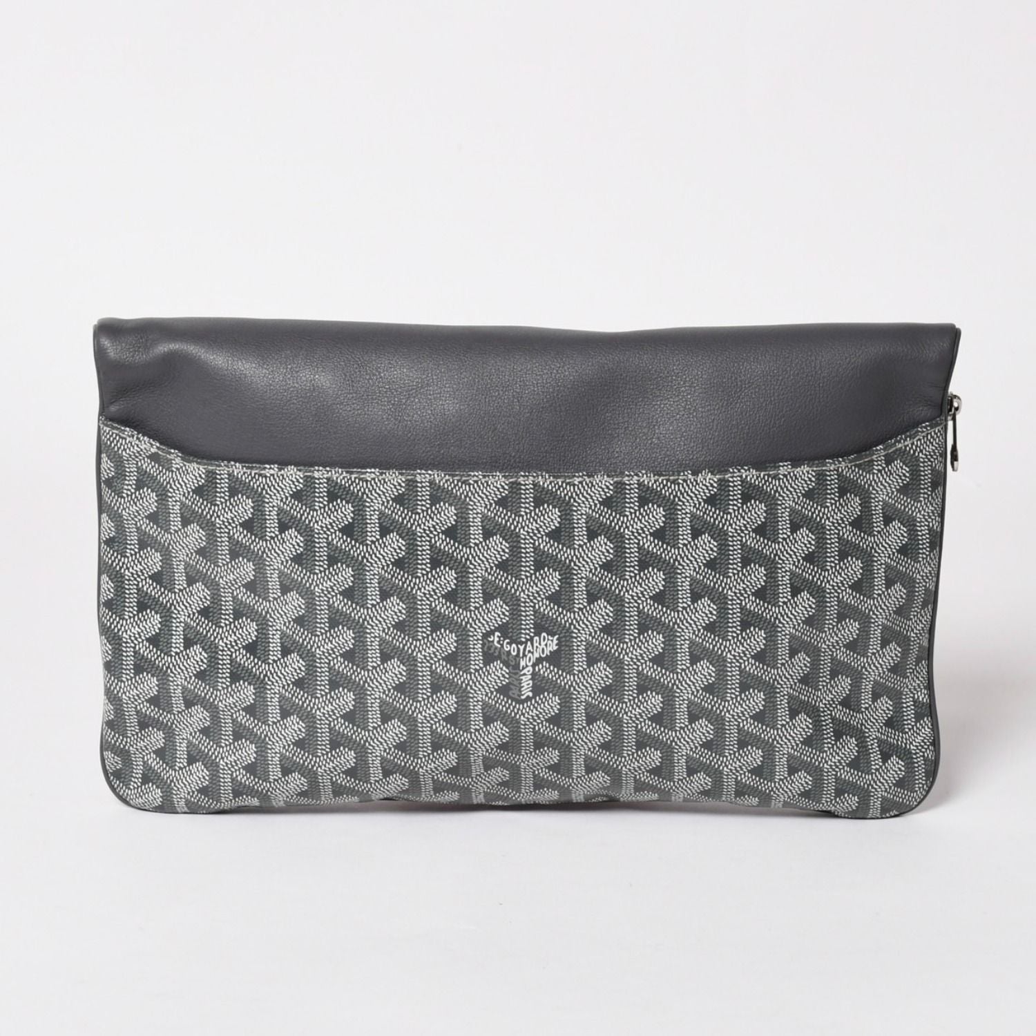 Goyard Folding Clutch Saint Marie MM Herringbone Pattern Gray — view 2