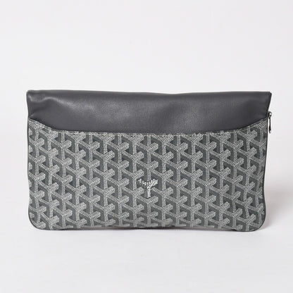 Goyard Folding Clutch Saint Marie MM Herringbone Pattern Gray — view 2