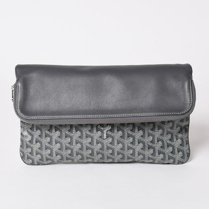 Goyard Folding Clutch Saint Marie MM Herringbone Pattern Gray — view 3