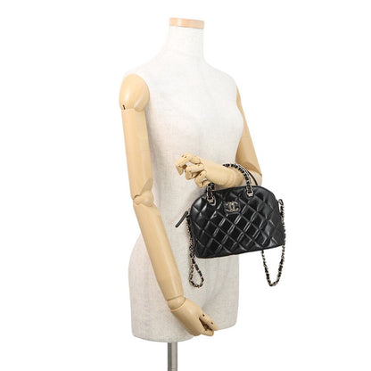 Chanel Chain Shoulder Bag Quilted Shaini Lambskin 2-Way Black — view 4