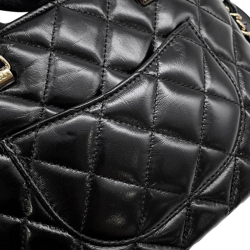 Chanel Chain Shoulder Bag Quilted Shaini Lambskin 2-Way Black — view 9