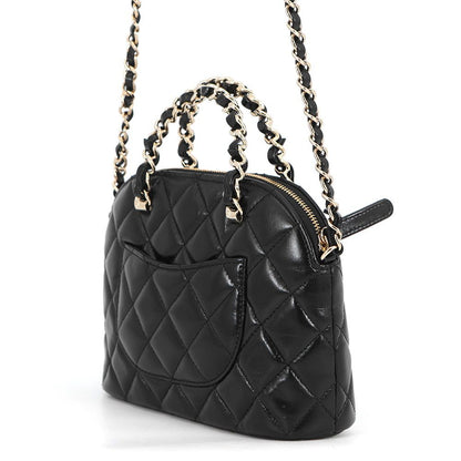 Chanel Chain Shoulder Bag Quilted Shaini Lambskin 2-Way Black — view 2