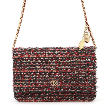 Chanel Chain Wallet Tweed Acorn Charm