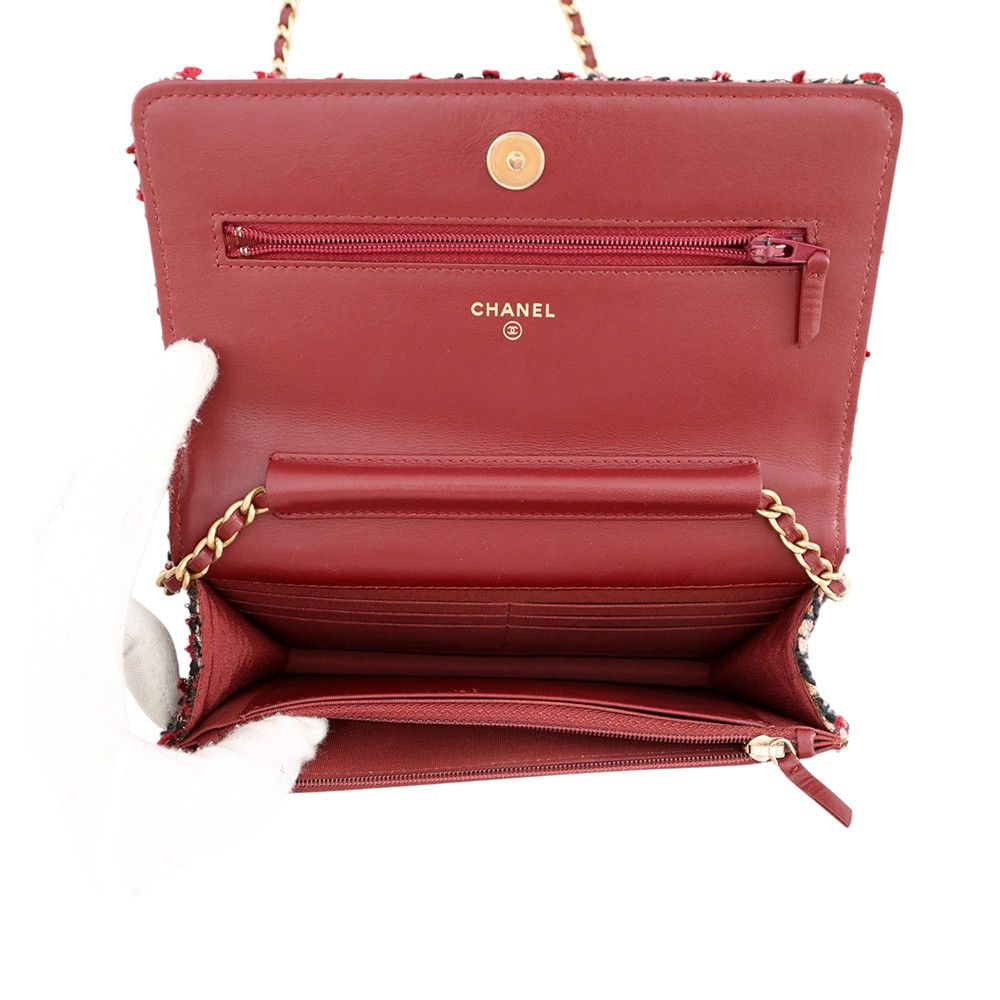 Chanel Chain Wallet Tweed Acorn Charm — view 6