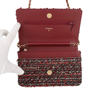 Chanel Chain Wallet Tweed Acorn Charm — view 5