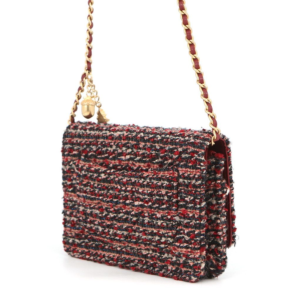 Chanel Chain Wallet Tweed Acorn Charm — view 2