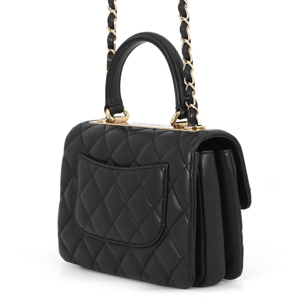 Chanel CC Logo Quilted 2-Way Shoulder Bag Black — view 2