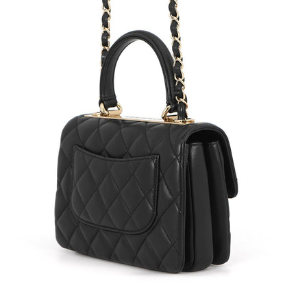Chanel CC Logo Quilted 2-Way Shoulder Bag Black — view 2