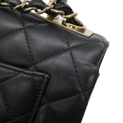 Chanel CC Logo Quilted 2-Way Shoulder Bag Black — view 9