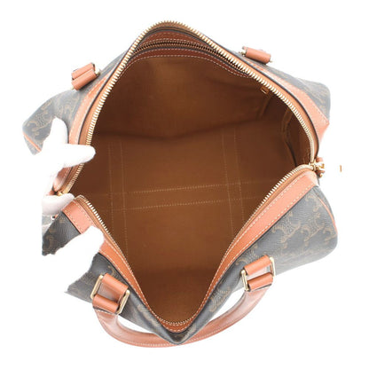 Celine Boston Bag Triomphe Calf Leather 2-Way Brown — view 6