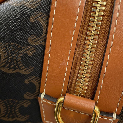 Celine Boston Bag Triomphe Calf Leather 2-Way Brown — view 9