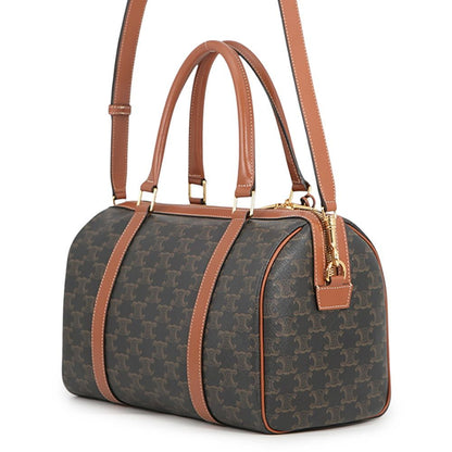 Celine Boston Bag Triomphe Calf Leather 2-Way Brown — view 2
