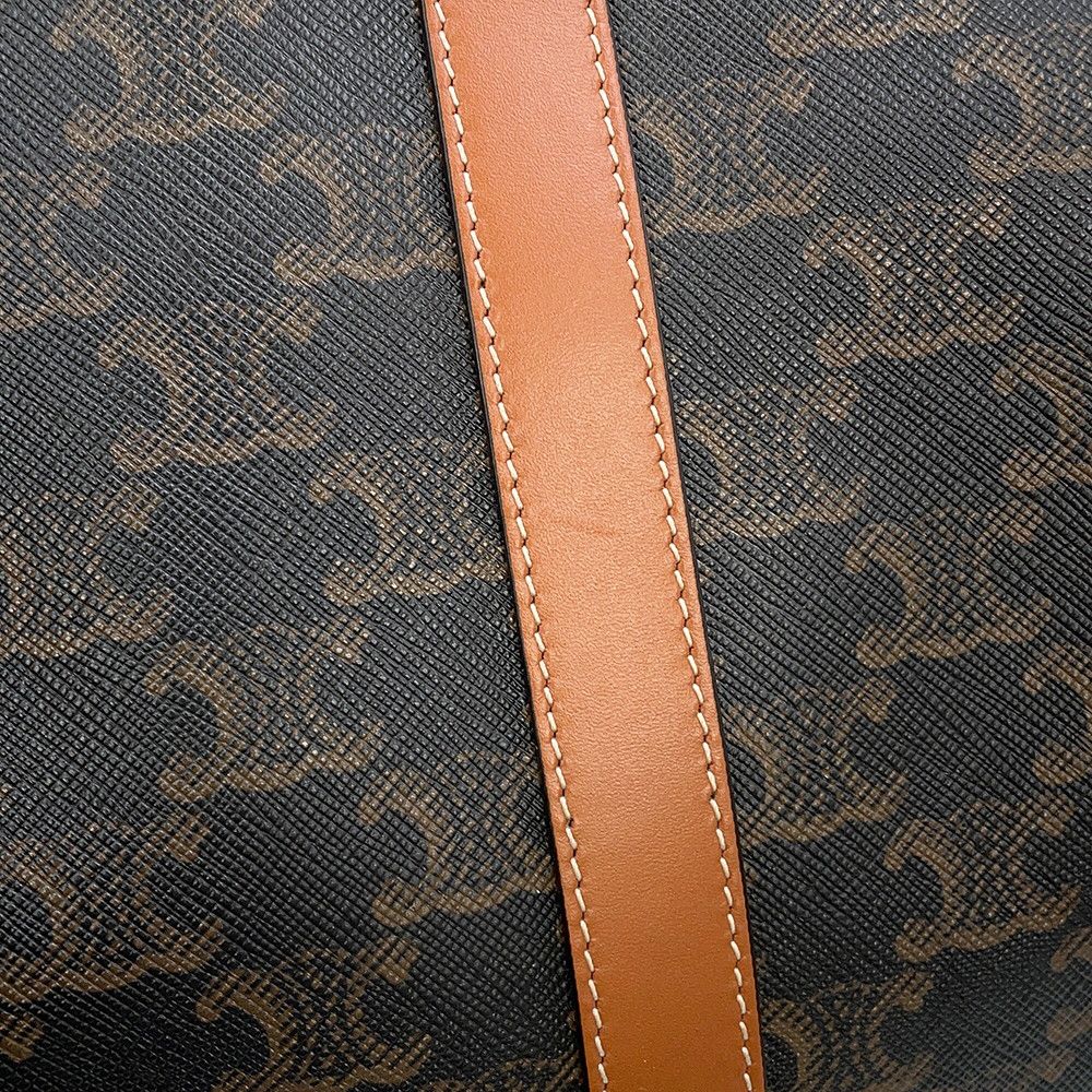 Celine Boston Bag Triomphe Calf Leather 2-Way Brown — view 7